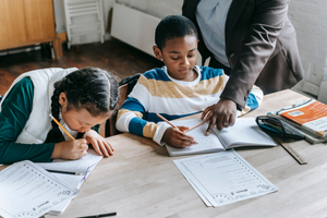 student preparing for middle school math concepts