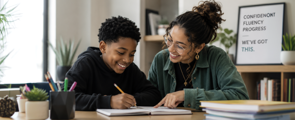 Tutor working with a student